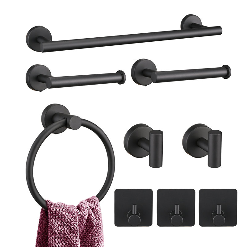 Wall Mounted 9-piece Bathroom Accessories Set