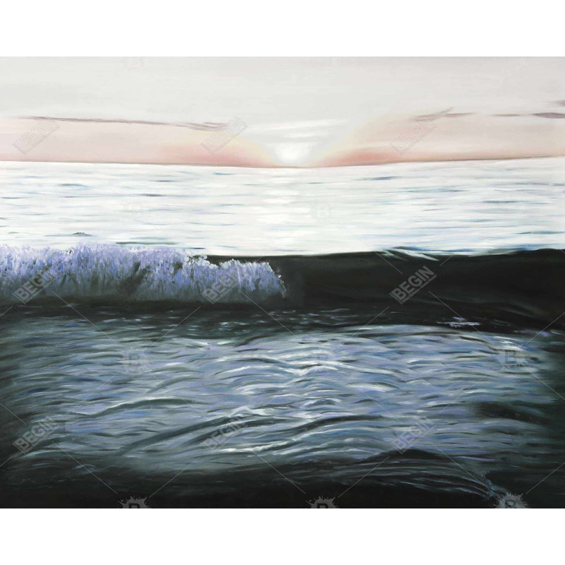 Desaturated Sunset - Turquoise Landscape Canvas for Home Decor