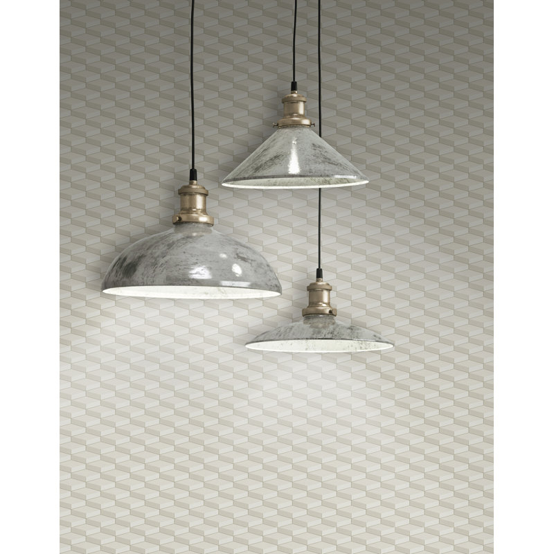 Resa Geometric Double Roll, White