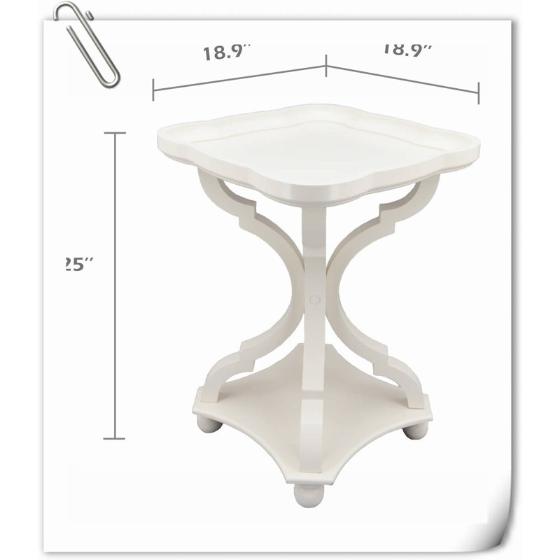 Basti Solid Wood Tray Top End Table Set