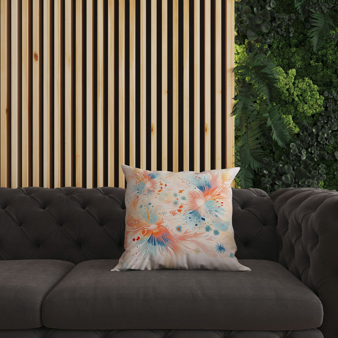 Vibrant Brushstrokes Indoor / Outdoor Square Cushion With Filling