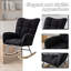 Fauteuil berçant à oreilles en tissu Teddy avec poche de rangement latérale, chaise berçante d'allaitement douce et confortable, base en bois massif robuste et sécuritaire, chaise d'appoint polyvalente pour chambre de bébé et salon, bleu foncé.-133210599