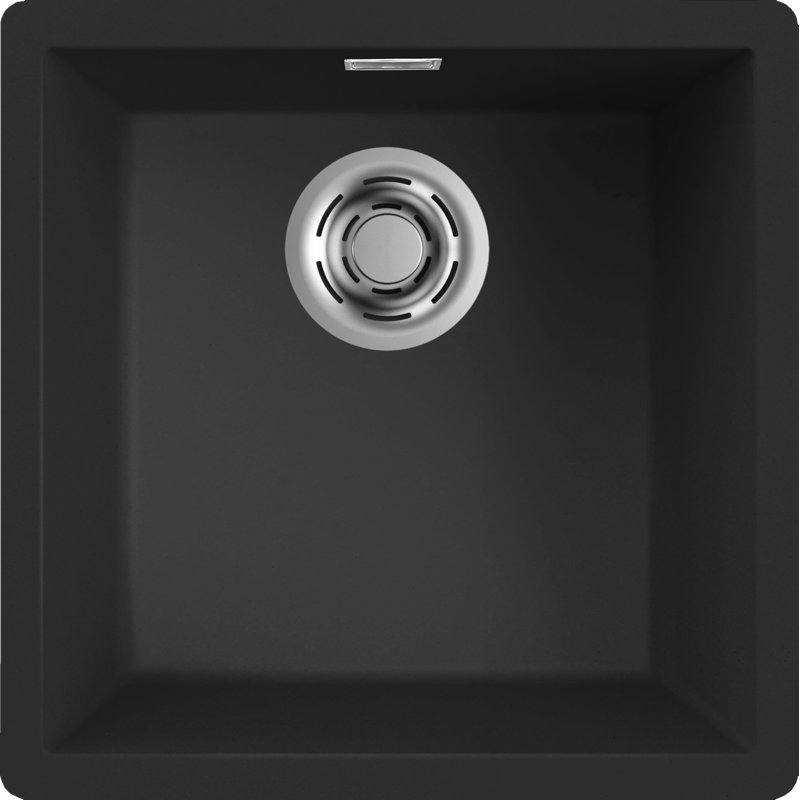 Multa Single Bowl Undermount Kitchen Sink, Black