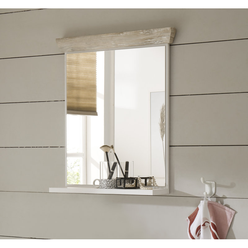 Theres Engineered Wood Flat Wall Mirror, 72cm H x 60cm W