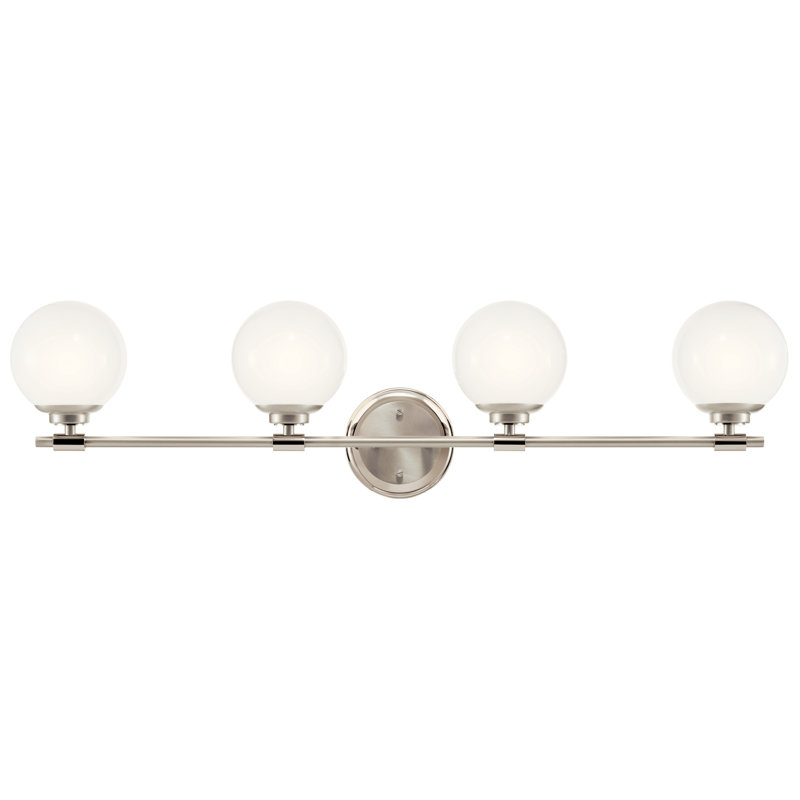 Éclairage pour meuble-lavabo à intensité variable 4 lumières Tomasita, Nickel poli