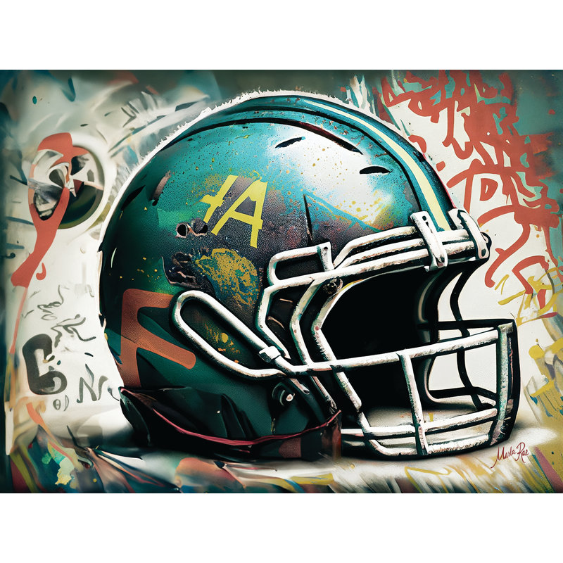 Graffiti Football Helmut par Marla Rae, H 8 po x l 12 po