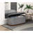 Chic Gray Corduroy Lift Top Storage Bench With Functional Interior Elegant In Walnut Finish Legs-1613342658