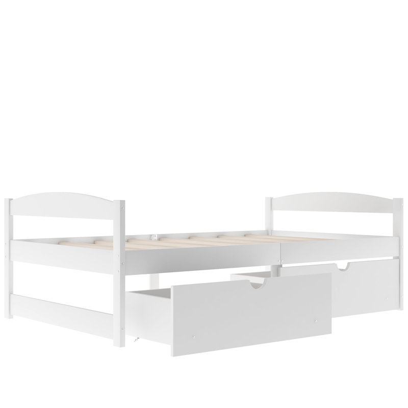 Meacham Kids Twin with Drawers, White