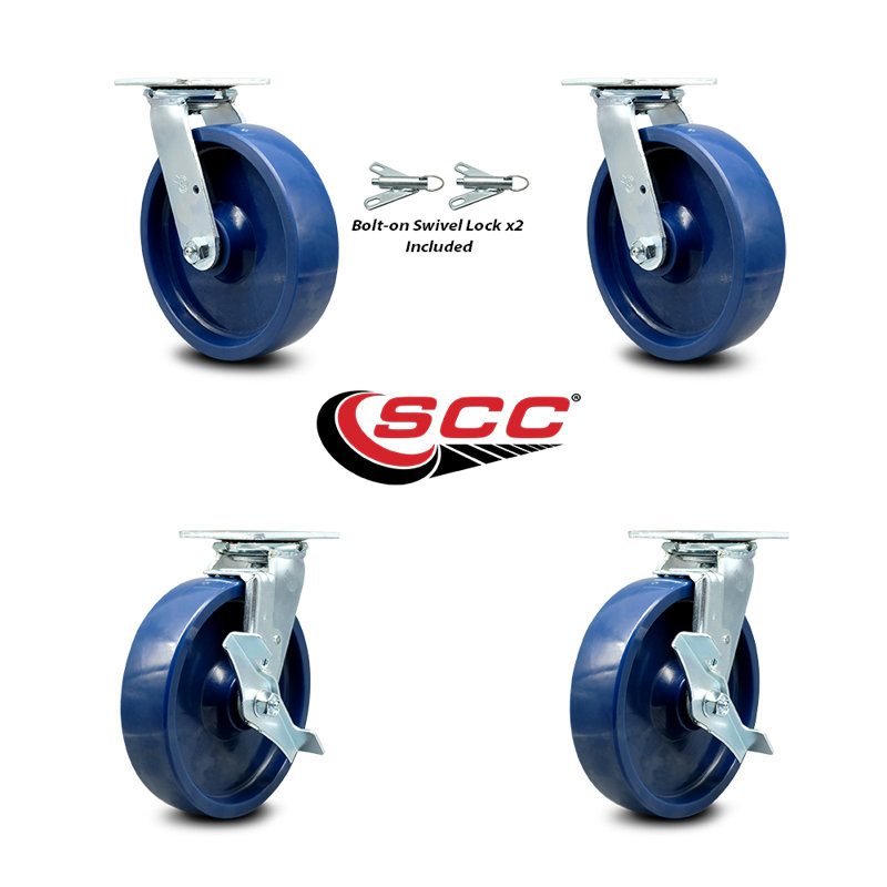 4 Piece Solid Polyurethane Caster Set