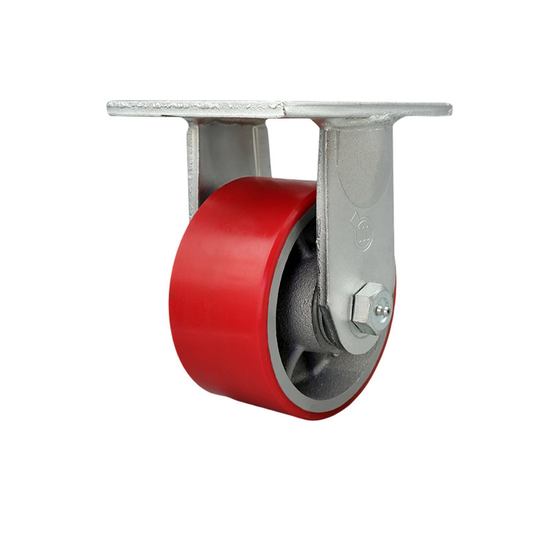 Roulettes en poly extra-robustes sur fonte, Rouge