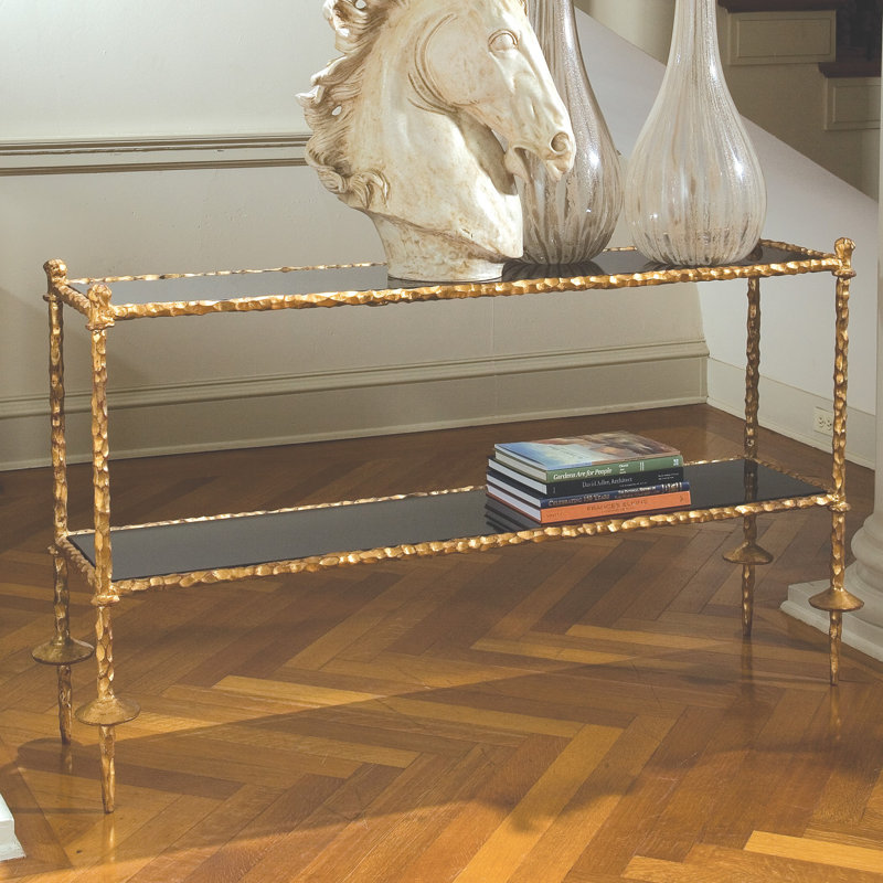 Gold Chiseled Console-Black Granite