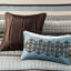 Édredon très grand 7 pièces en bleu - avec motifs géométriques et motifs, broderie facile à nettoyer, 100% lavable à la machine