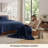 Bedsure Queen 2-in-1 Comforter Set with Detachable Fluffy Blanket – Pageant Blue SnapTech Design Bed-in-a-bag, All-Season Bedding Set(Set of 6)-126226171-120798831