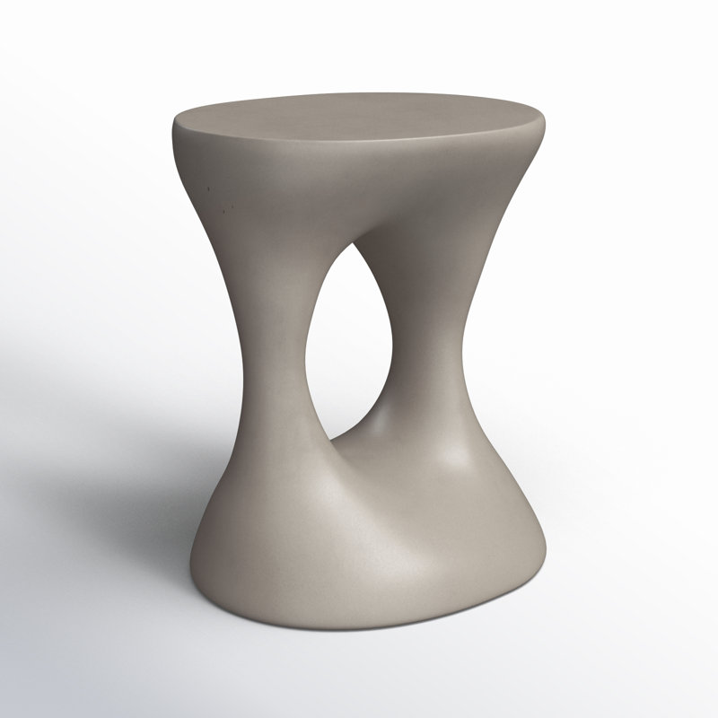 Cassius 15.5'' Gray Concrete Oval Outdoor Side Table