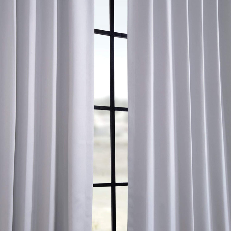 Betria 50" W Polyester Room Darkening Single Panel Curtain, 50" W x 120" L, Fog Gray