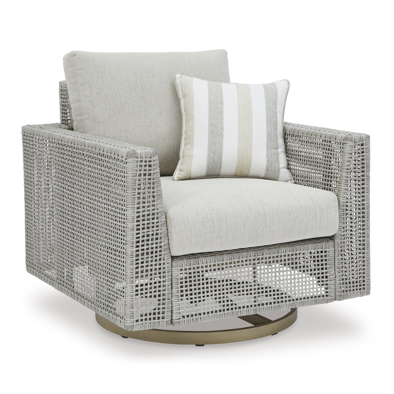 Fauteuil pivotant d'extérieur avec coussin Seton Creek
