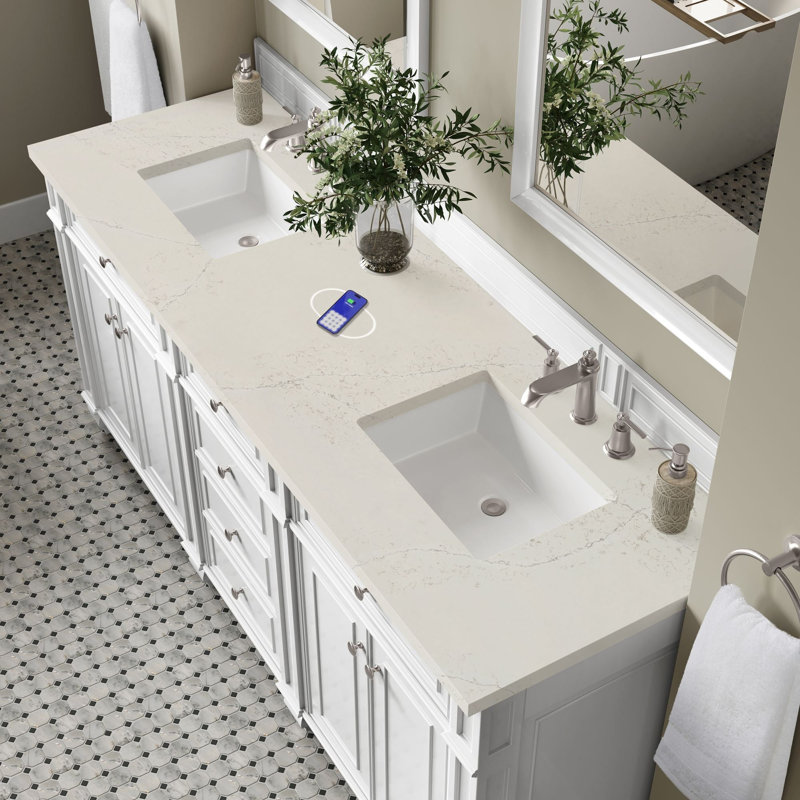 Bristol 72'' W Double Vanity, Bright White, Siberian