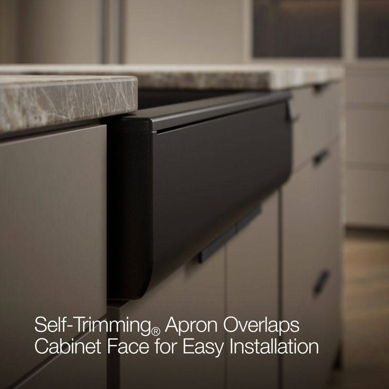 Cairn 29-3/4 In. Undermount Single-Bowl Farmhouse Kitchen Sink With Short Apron, Matte Black