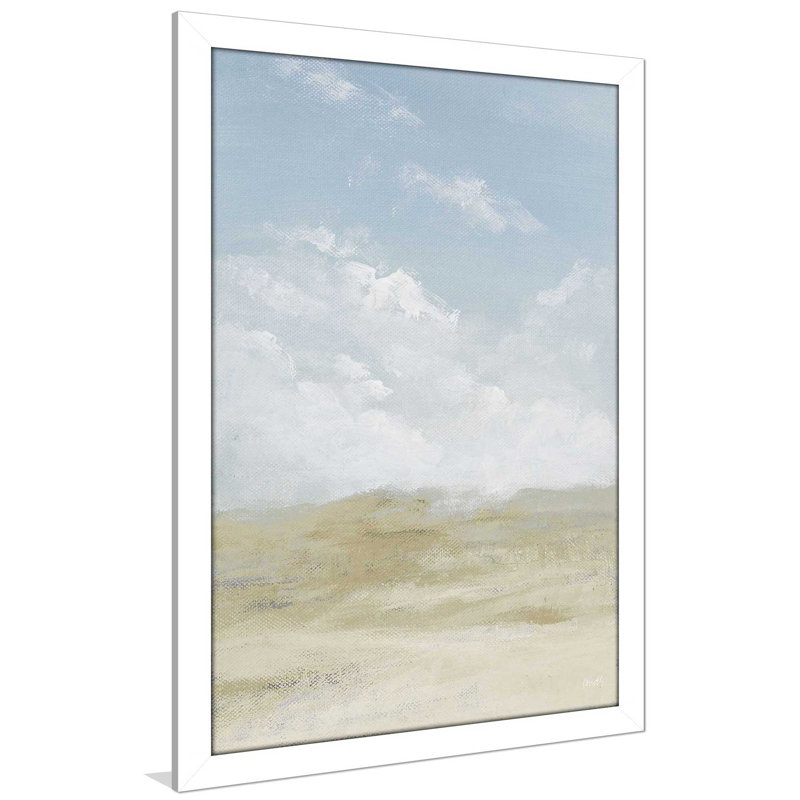 Ciel bleu au-dessus - Peinture, L 33,5 po x H 49,5 po, Cadre blanc