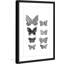 Motif de papillons - Reproduction d'art graphique sur papier encadré-16738968
