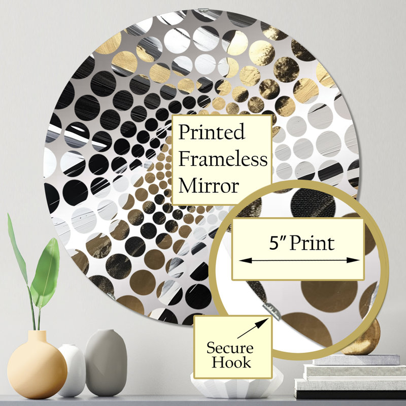 New Gold Balance III - Concentric Circles Decorative Mirror, 23.6" x 23.6"