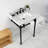 Kingston Brass Wesselman 30-Inch Carrara Marble Console Sink with Stainless Steel Legs (8-Inch, 3-Hole)-73338139
