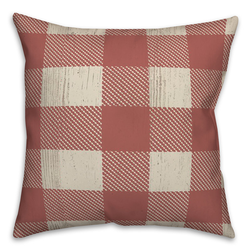 Checkered Throw Pillow, Red