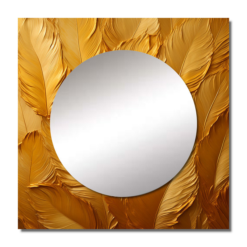 Deborahann - Grand miroir décoratif carré autruche pour chambre à coucher, 23 po x 23 po
