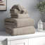 Ensemble de serviettes 6 pièces Lavish Home - Accessoires de salle de bain en coton avec 2 serviettes de bain, 2 débarbouillettes et 2 débarbouillettes - Draps de bain lavables à la machine-27040963-129508141