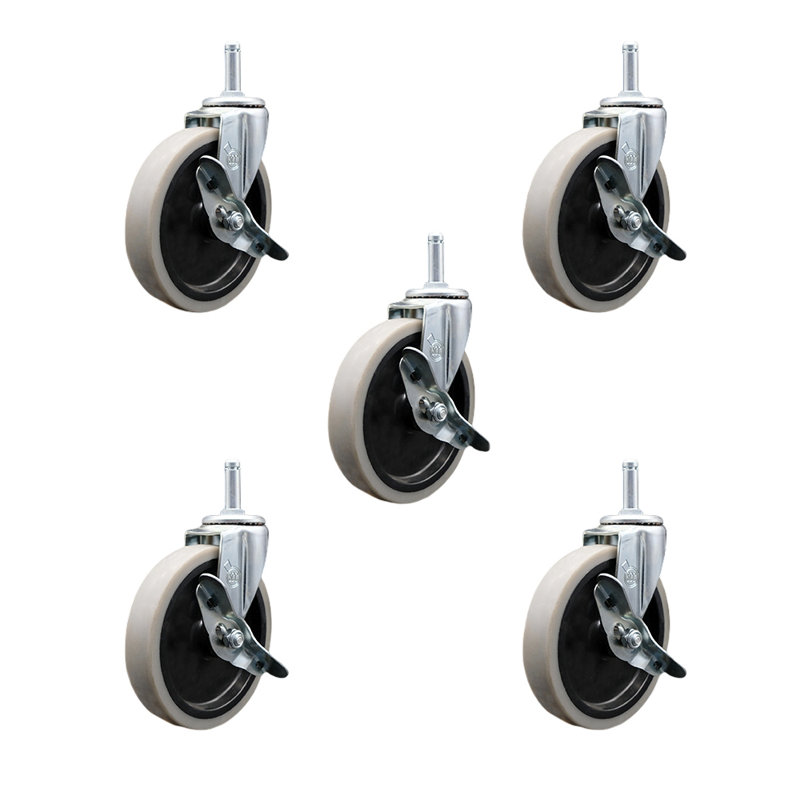Ensemble de 5 roulettes de 5 po avec roulettes 5 po