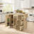 Checkerboard Pattern Design Kitchen Island with Drop Leaf