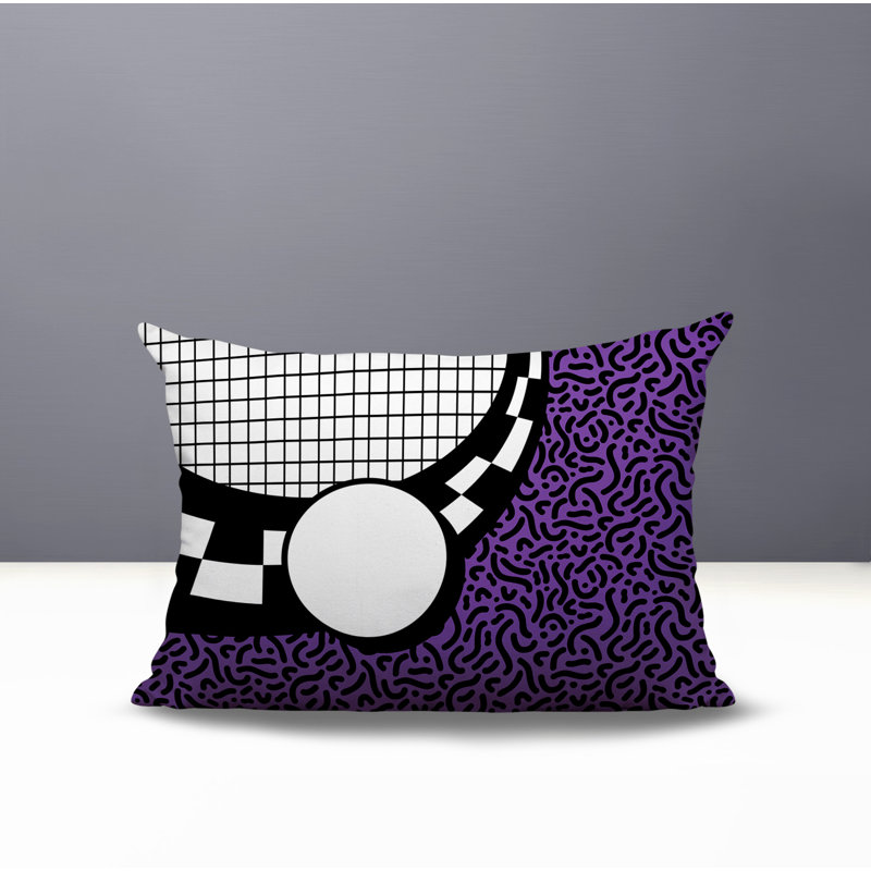 Coussin lombaire réversible Dotrix, Rectangle H 14 po x l 20 po, Mauve