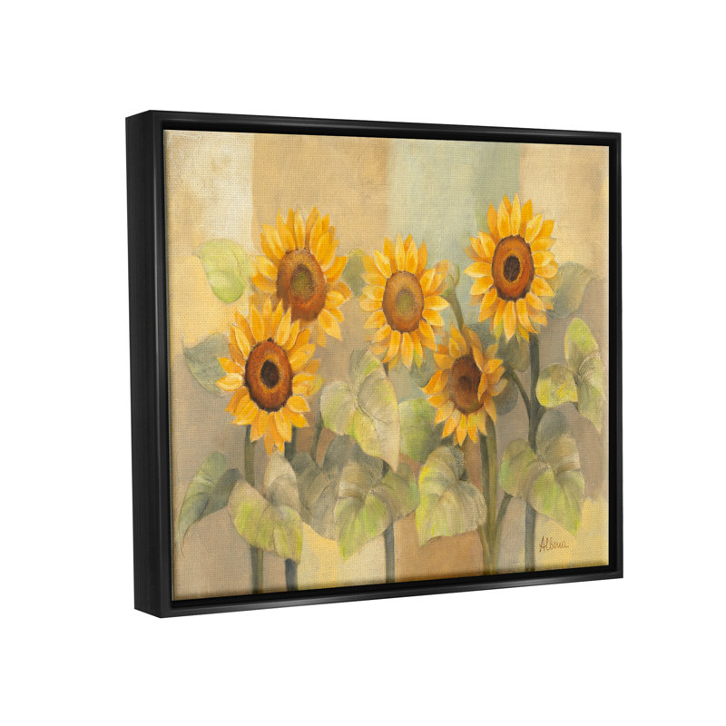 Art floral sur toile jaune vert sur fond de tournesol doux par Albena Hristova, H 17 po x l 21 po x P 1,7 po