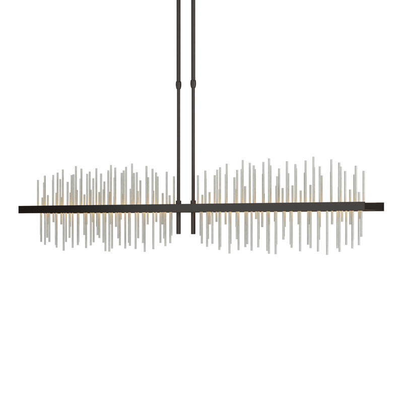 Gossamer 1 - Light Kitchen Island Linear LED Pendant, Oil Rubbed Bronze, Vintage Platinum