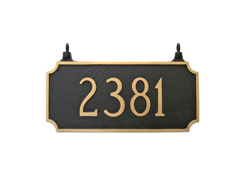 Plaque d’adresse murale sur 1 ligne Princeton, Chocolat / Argent, Oui