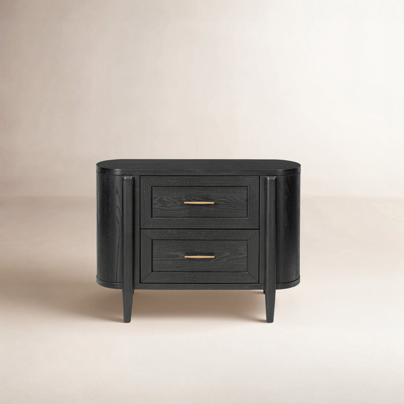 Tolle Nightstand-Drifted Matte Black Veneer