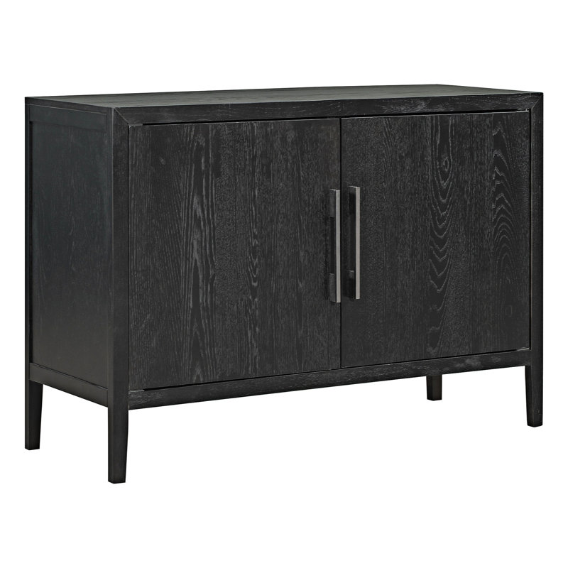Buffet en bois avec 2 portes, Noir