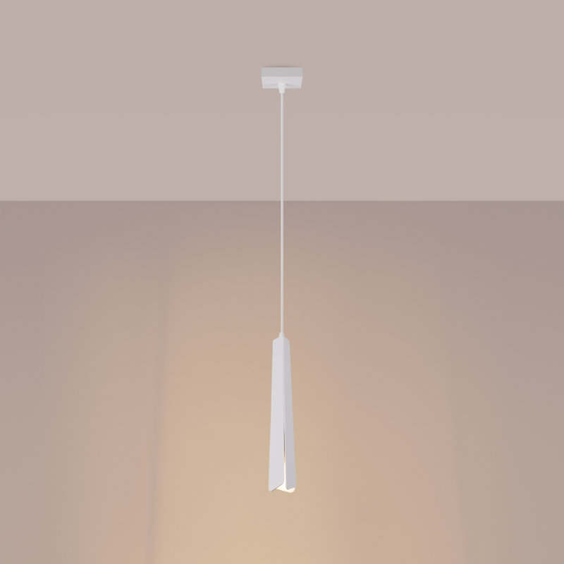 Bibianna 1 - Light Stainless Steel Pendant, White