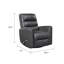 Fauteuil inclinable et pivotant manuel Demy, coussins en similicuir gris-119043982