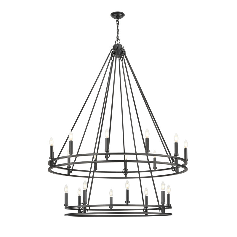 Geiser 20 Light Chandelier in Matte Black
