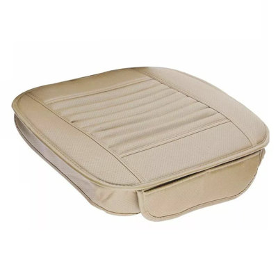 2pc Car Front Seat Cover Breathable Pu Leather Pad Mat Full Surround Chair Cushion-