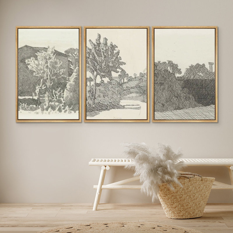 «Rustic Countryside S Croquis Country Landscape» par Morandi, maison de campagne rustique moderne rétro, H 24 po x l 48 po