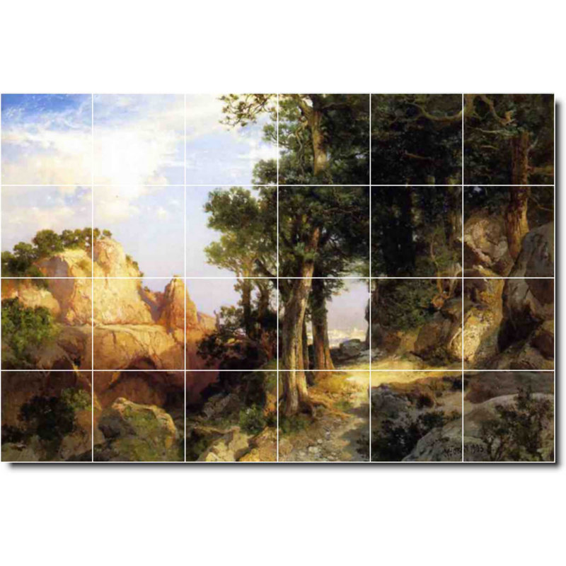 Carreau de céramique décorative 36 po x 24 po 6 po x 6 po, Paysage 06384