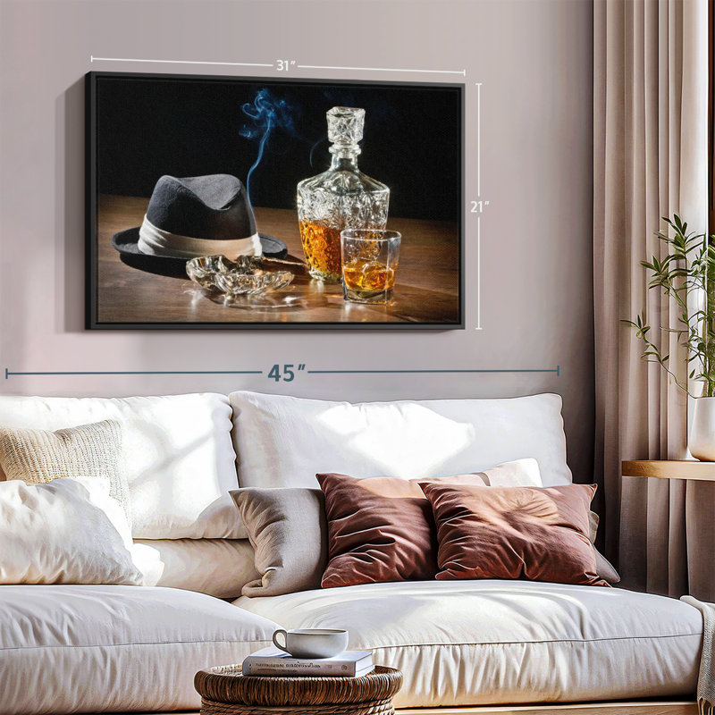 Impression rétro sur toile de whisky rétro, H 21 po x l 31 po