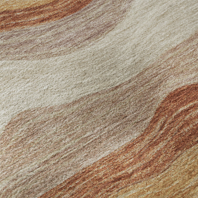 Premium Machine Washable Mayfield AMF2397 Striped Rug, 10' x 14', Copper