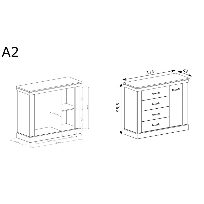 Teletha Laminate Rectangle Accent Cabinet