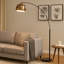 Hartfield 173cm Arched Floor Lamp Arc Floor Lamp with Bell Metal Shade and Solid Marble Base-565722513-565722514