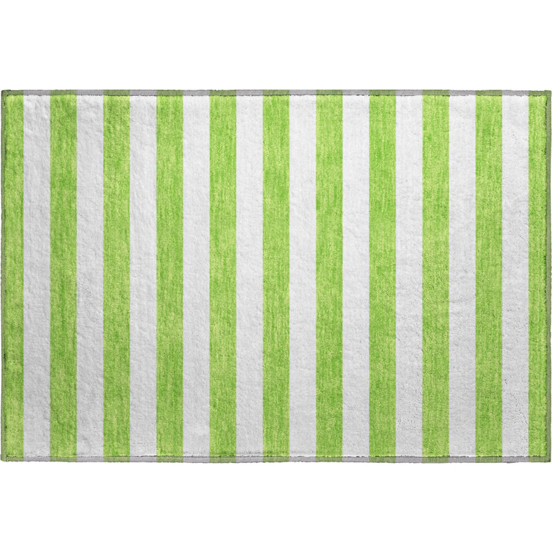 Premium Machine Washable Cerrito AMF528 Lime Rug, Rectangle 1'8" x 2'6"