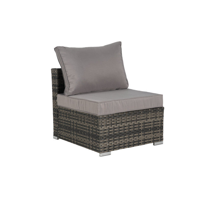 Canapé modulaire de patio pour l'extérieur 8 pièces, ensembles de conversation en osier avec coussins lavables et table basse en verre pour le jardin, la piscine, la cour arrière