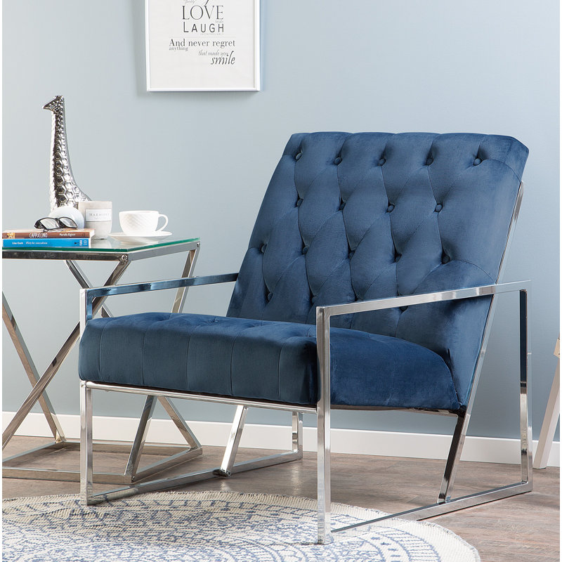 Dann 69cm Wide Tufted Armchair, Blue